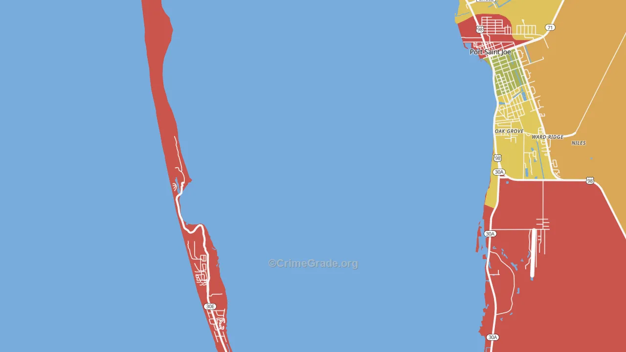 Highland View, FL Map of Burglary Rates