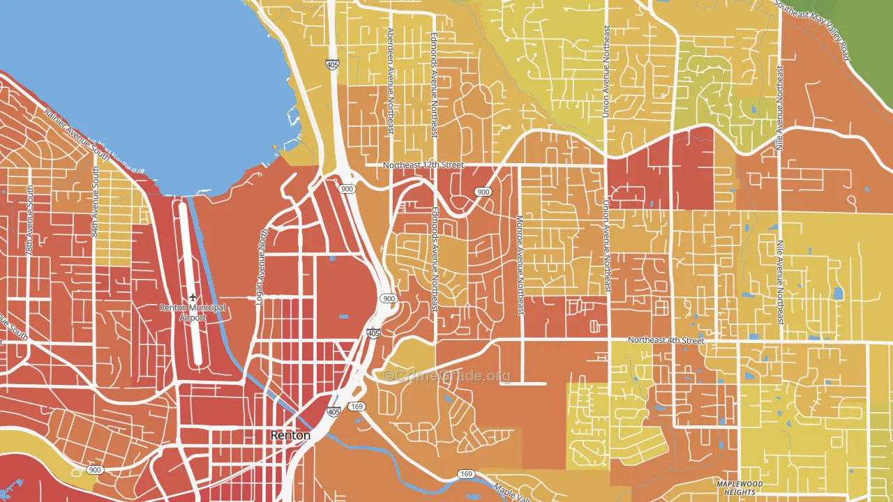 Highlands Park, Renton, WA Map of Burglary Rates