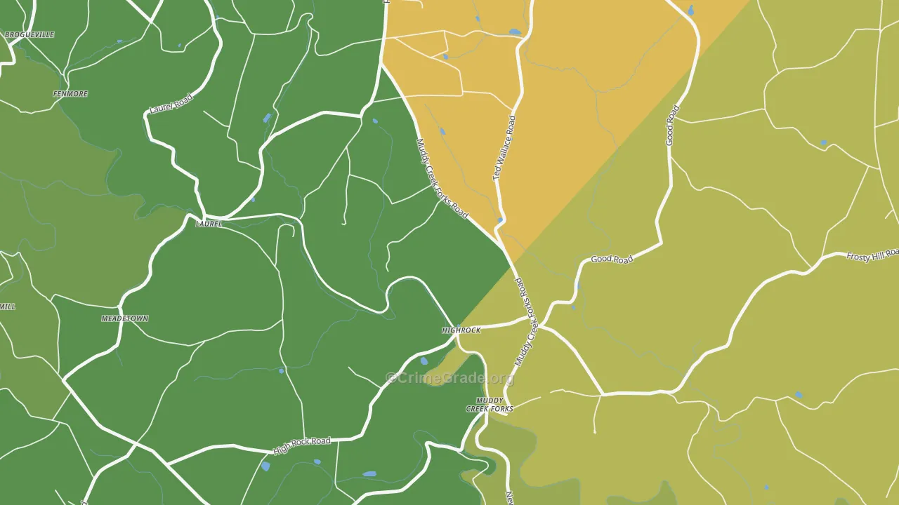 Highrock, PA Map of Burglary Rates