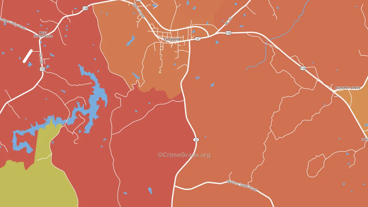 Hightowers, NC Map of Burglary Rates