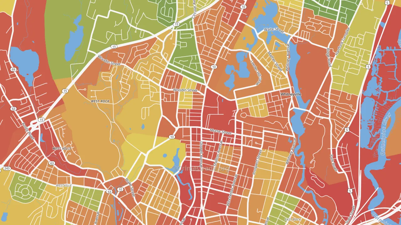 Highwood, Hamden, CT Map of Burglary Rates
