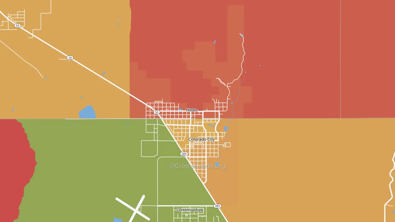 Hildale, UT Map of Burglary Rates
