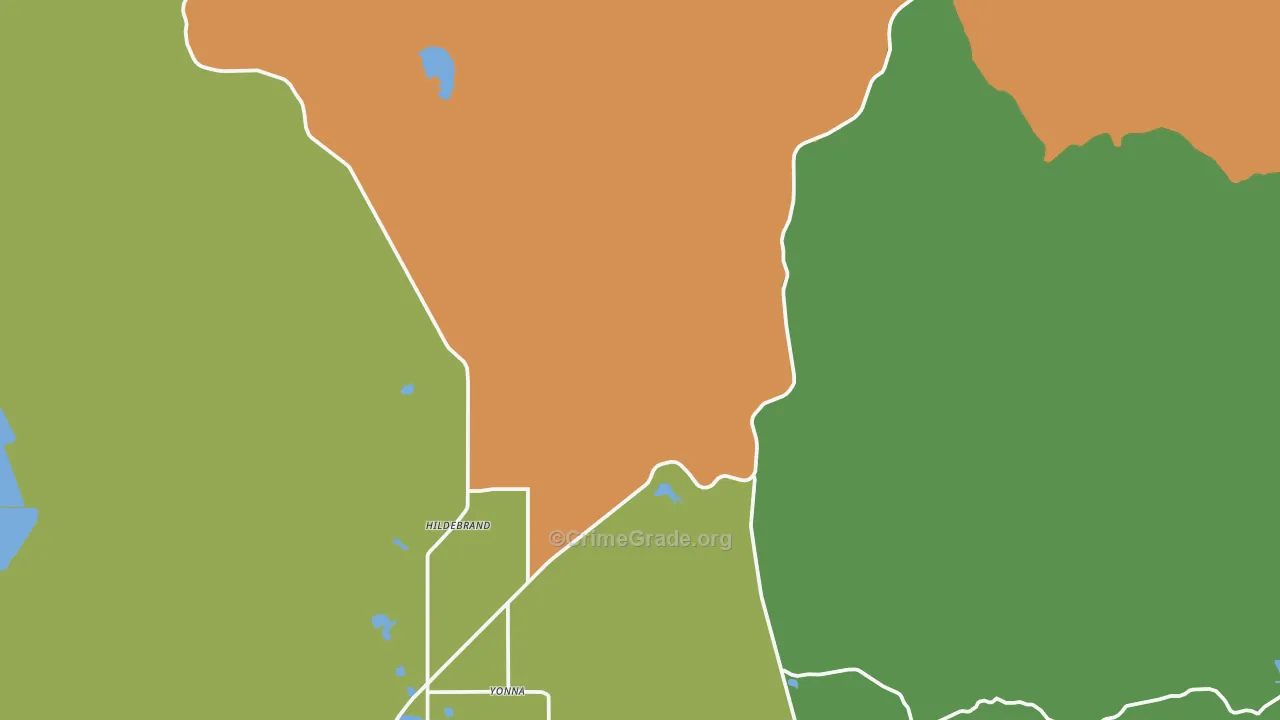 Hildebrand, OR Map of Burglary Rates