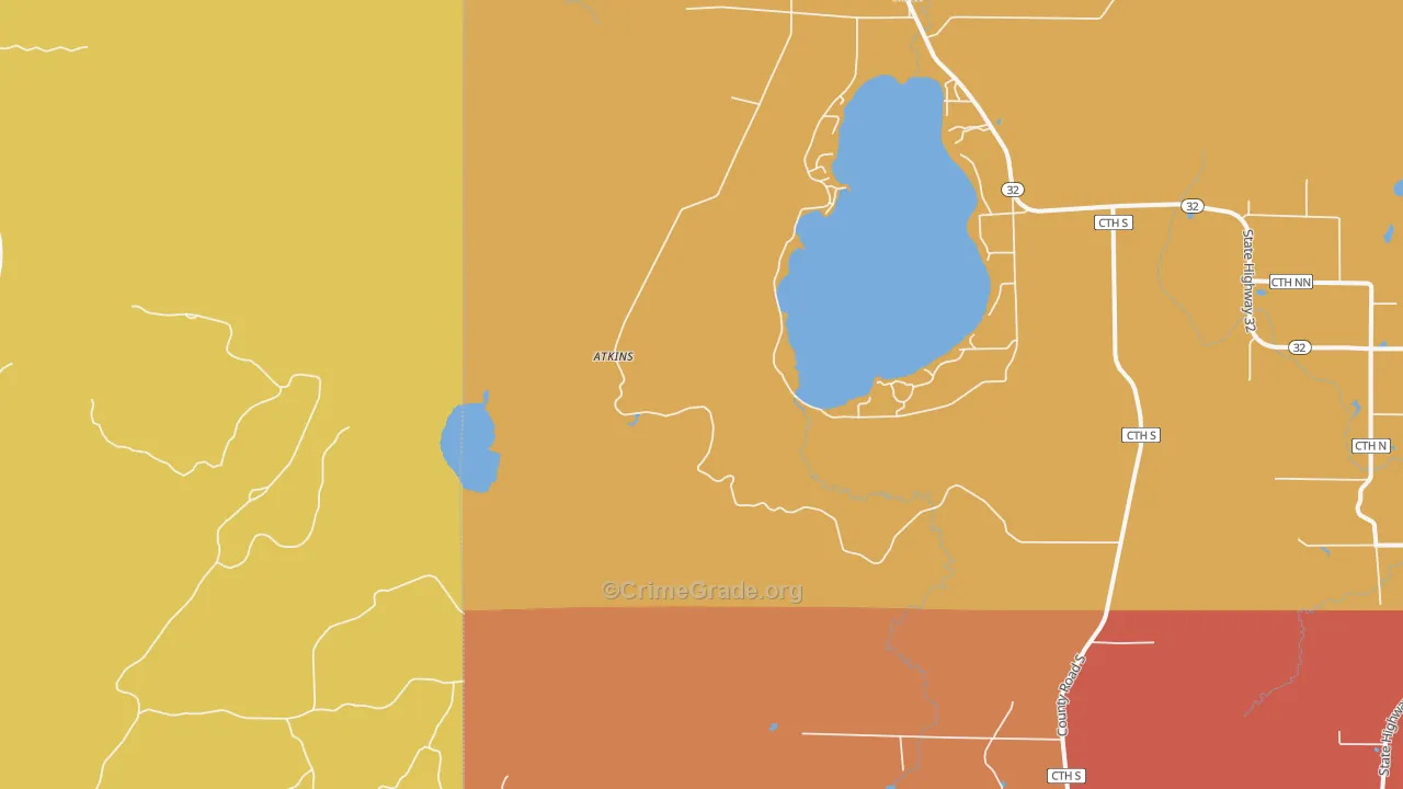 Hiles, WI Map of Burglary Rates
