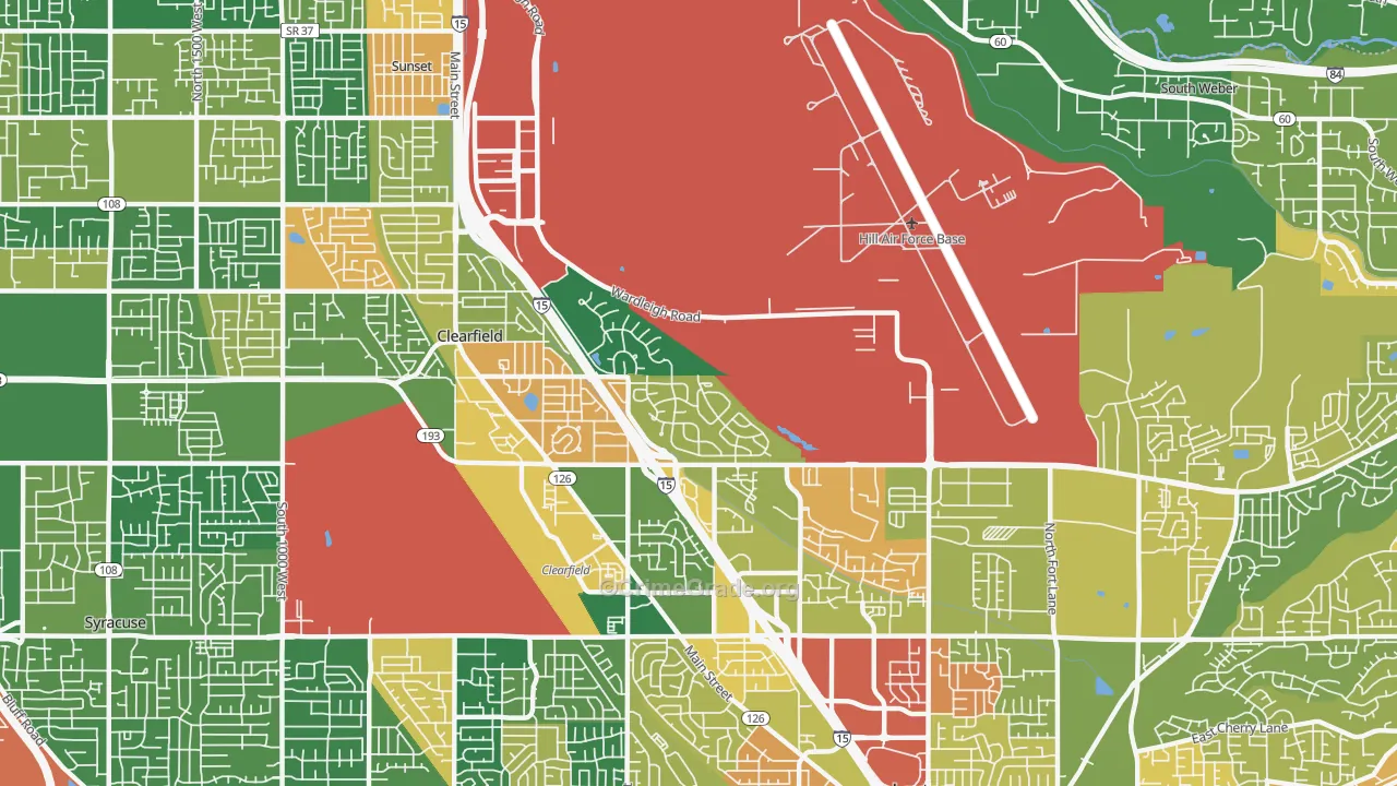 Hill Afb, UT Map of Burglary Rates