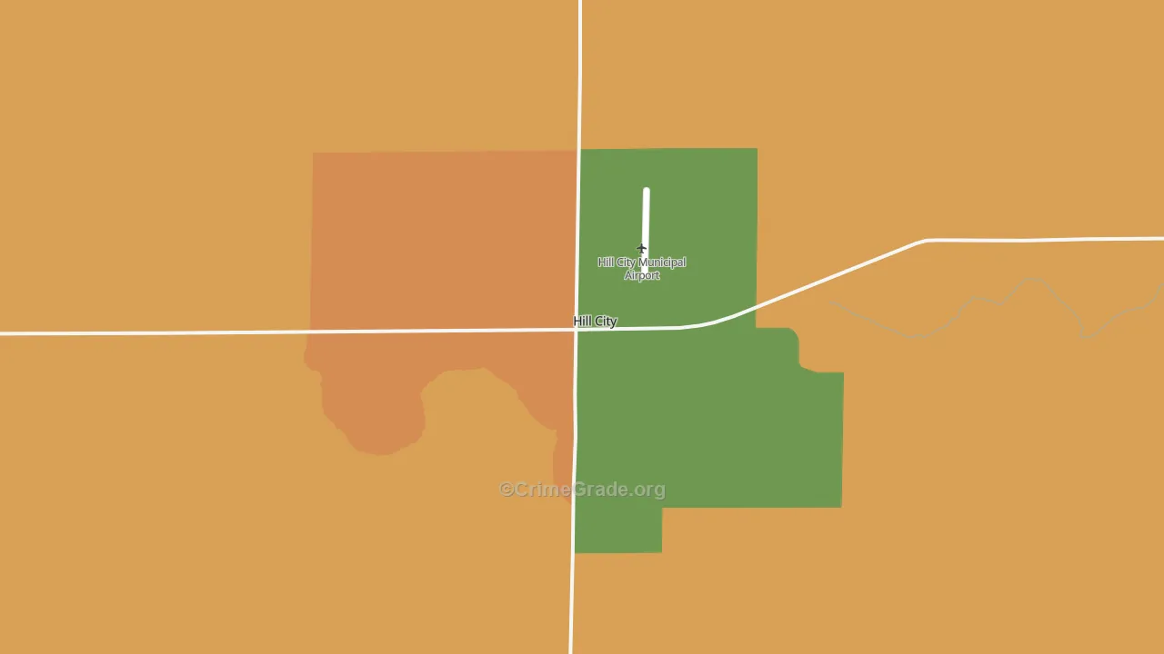 Hill City, KS Map of Burglary Rates