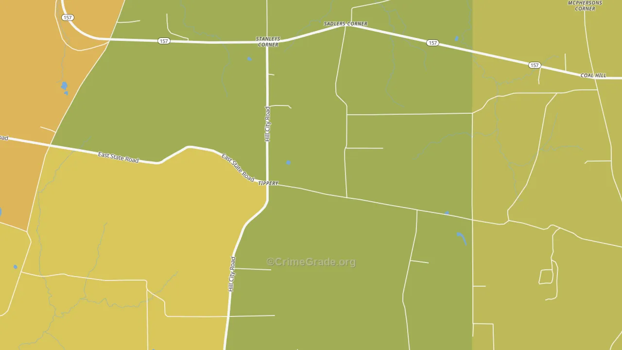 Hill City, PA Map of Burglary Rates
