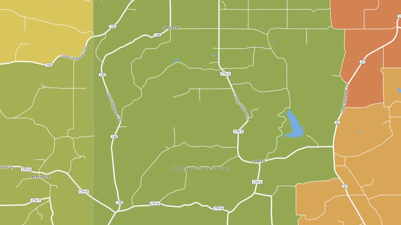 Hill Point, WI Map of Burglary Rates