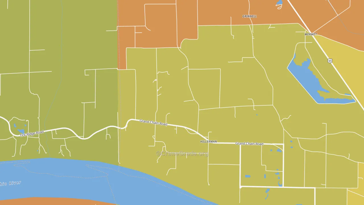 Hillerman, IL Map of Burglary Rates