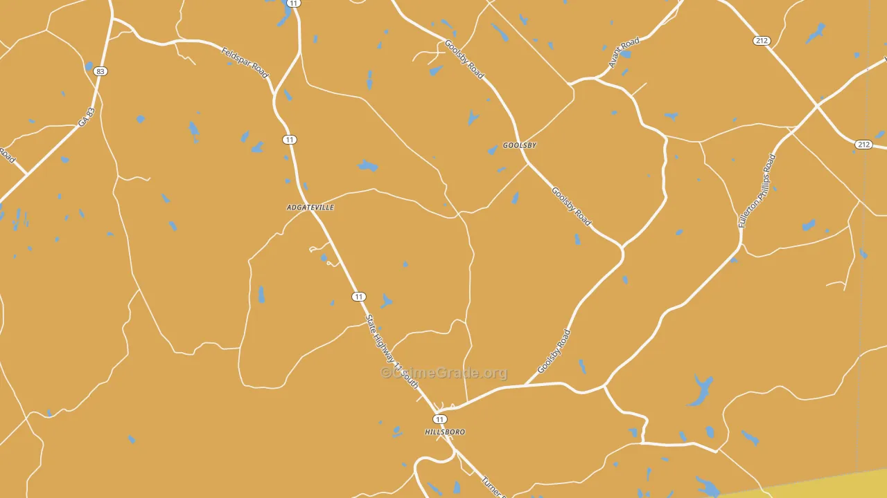 Hillsboro, GA Map of Burglary Rates