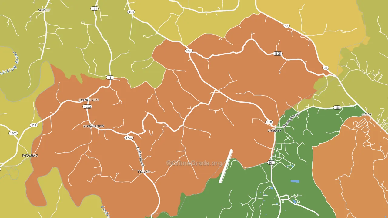 Hillsboro, KY Map of Burglary Rates