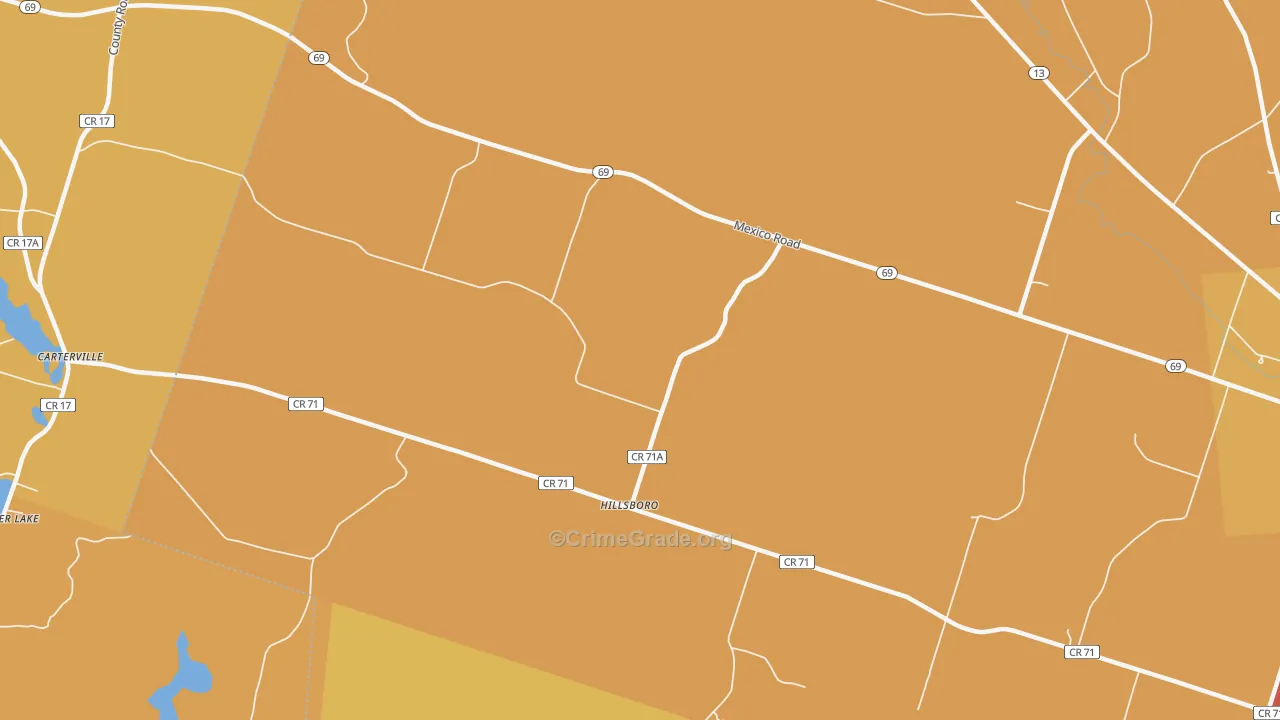 Hillsboro, NY Map of Burglary Rates