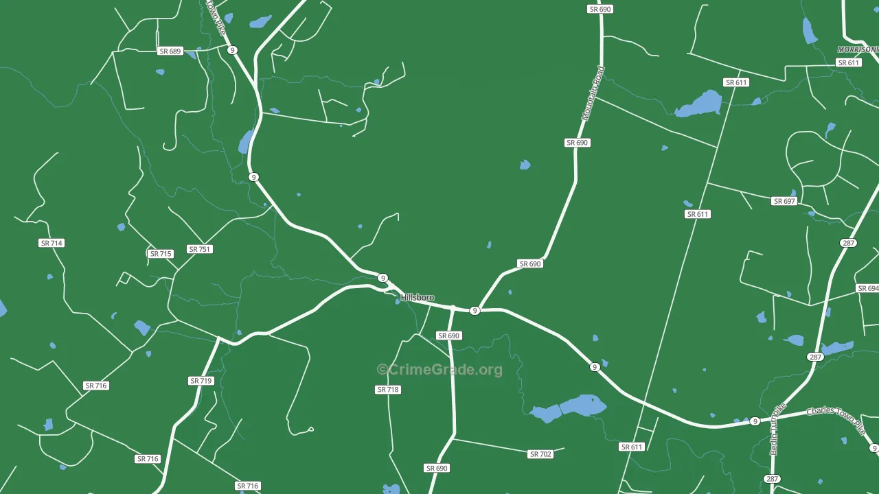 Hillsboro, VA Map of Burglary Rates