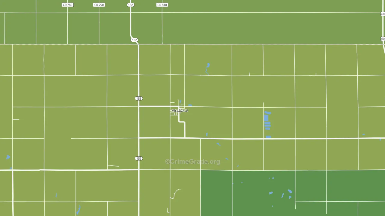 Hillsdale, OK Map of Burglary Rates