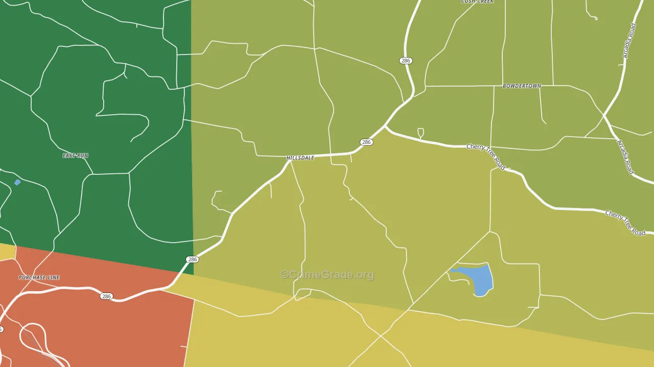 Hillsdale, PA Map of Burglary Rates