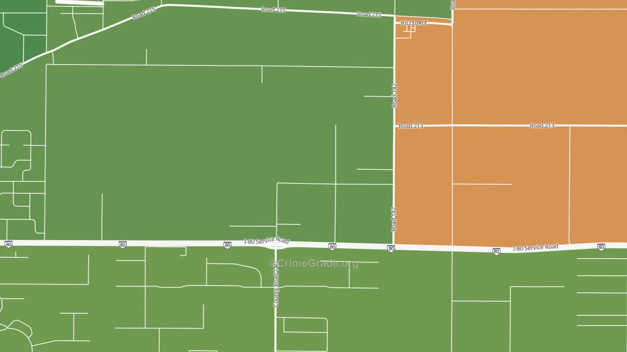 Hillsdale, WY Map of Burglary Rates