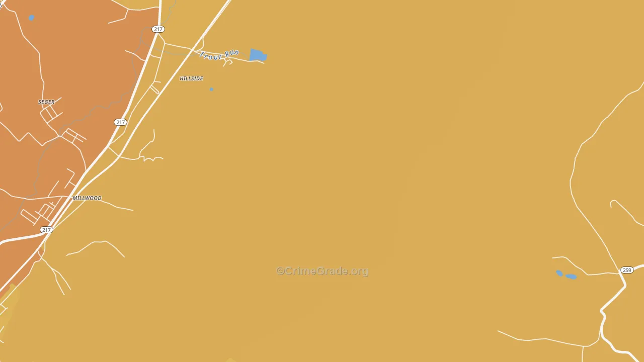 Hillside, PA Map of Burglary Rates