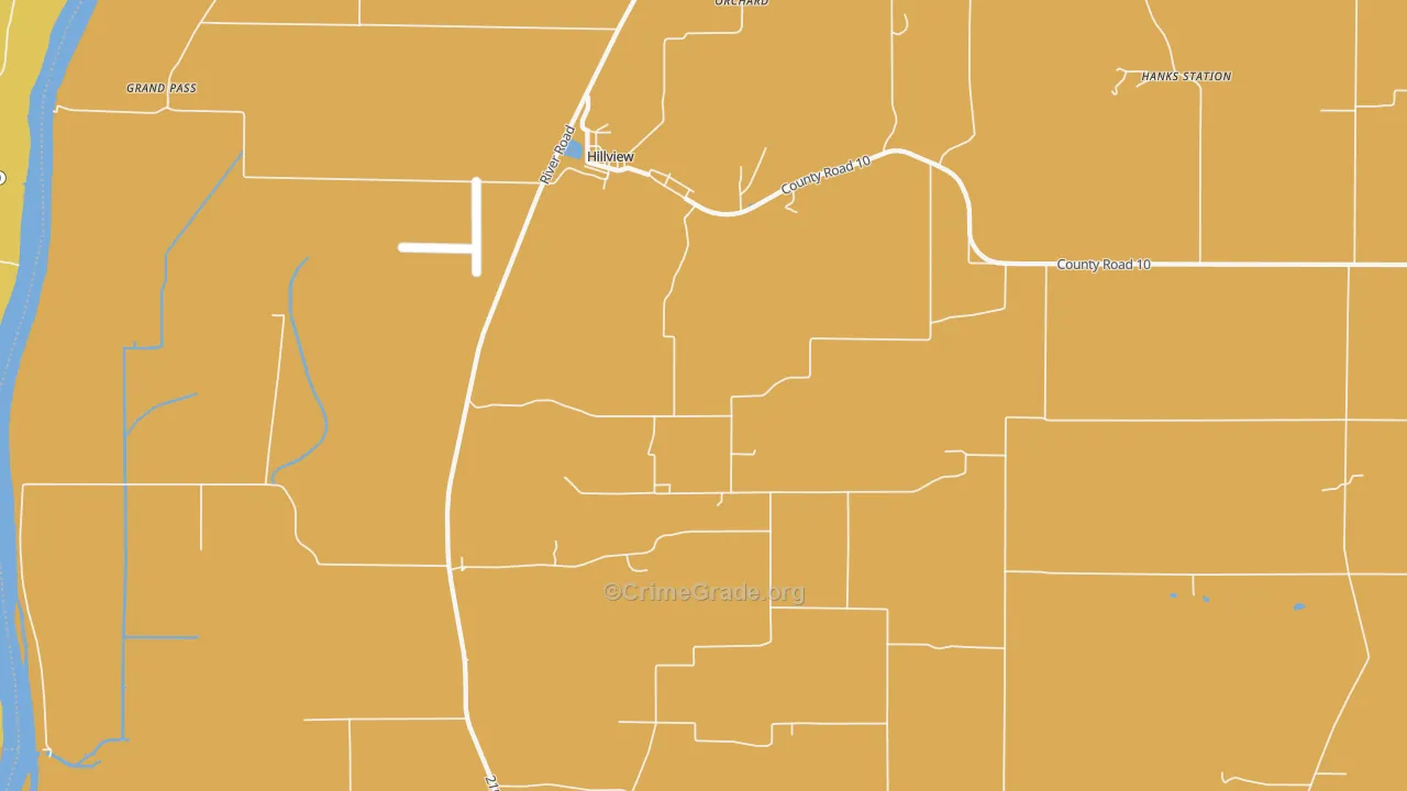 Hillview, IL Map of Burglary Rates