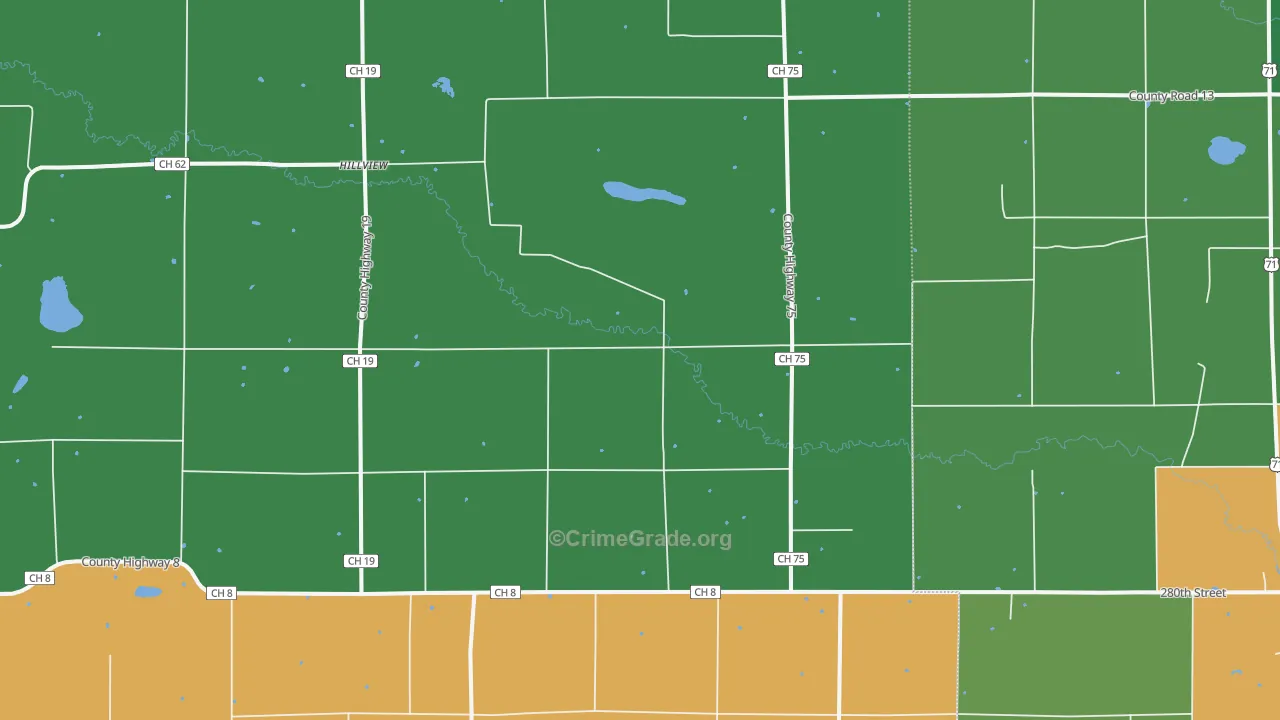 Hillview, MN Map of Burglary Rates