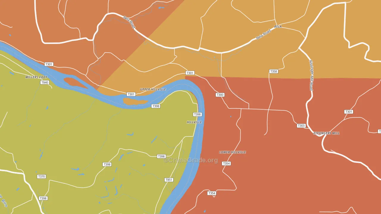 Hillville, PA Map of Burglary Rates