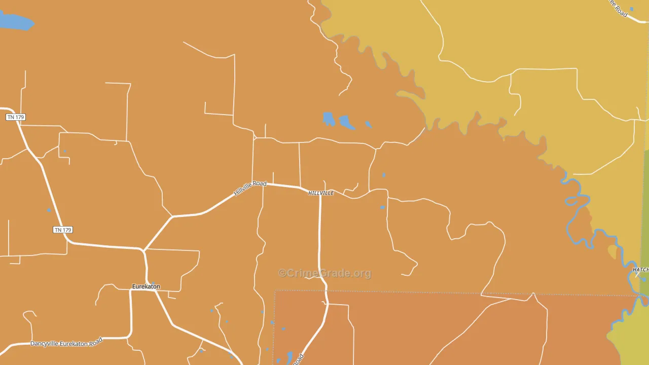 Hillville, TN Map of Burglary Rates