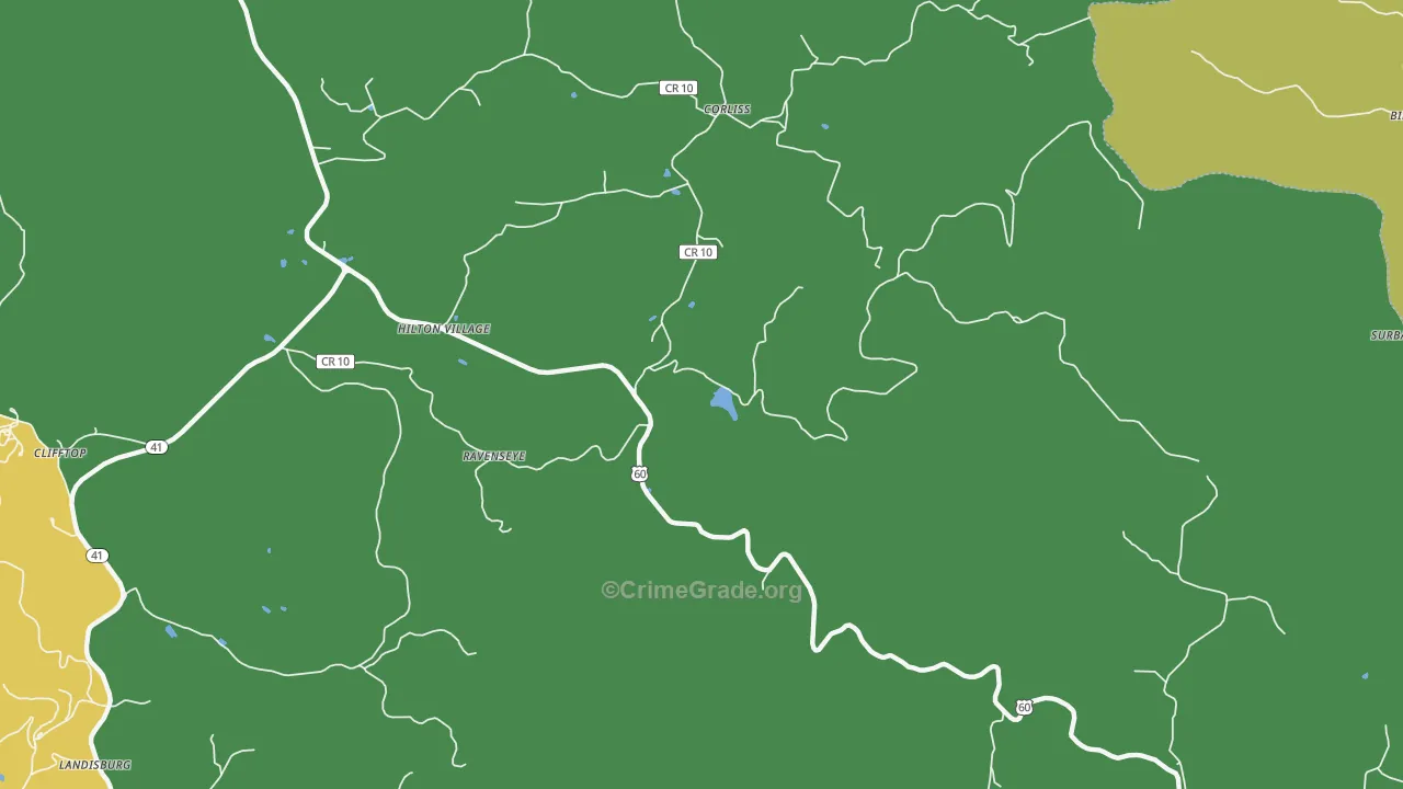 Hilton Village, WV Map of Burglary Rates