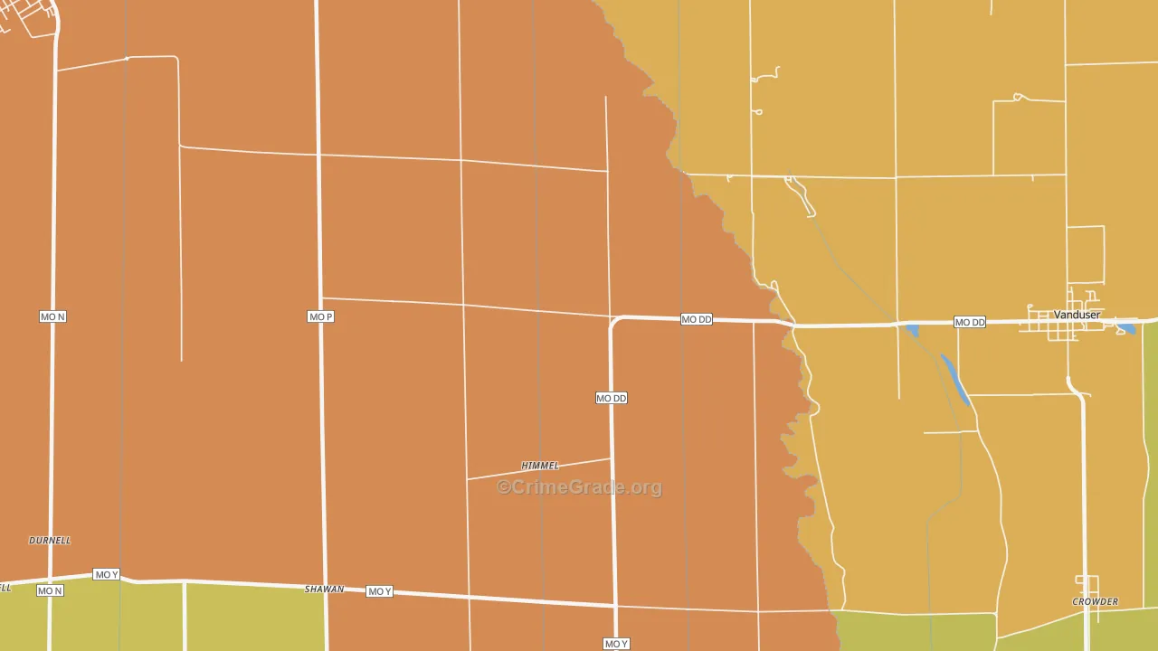 Himmel, MO Map of Burglary Rates