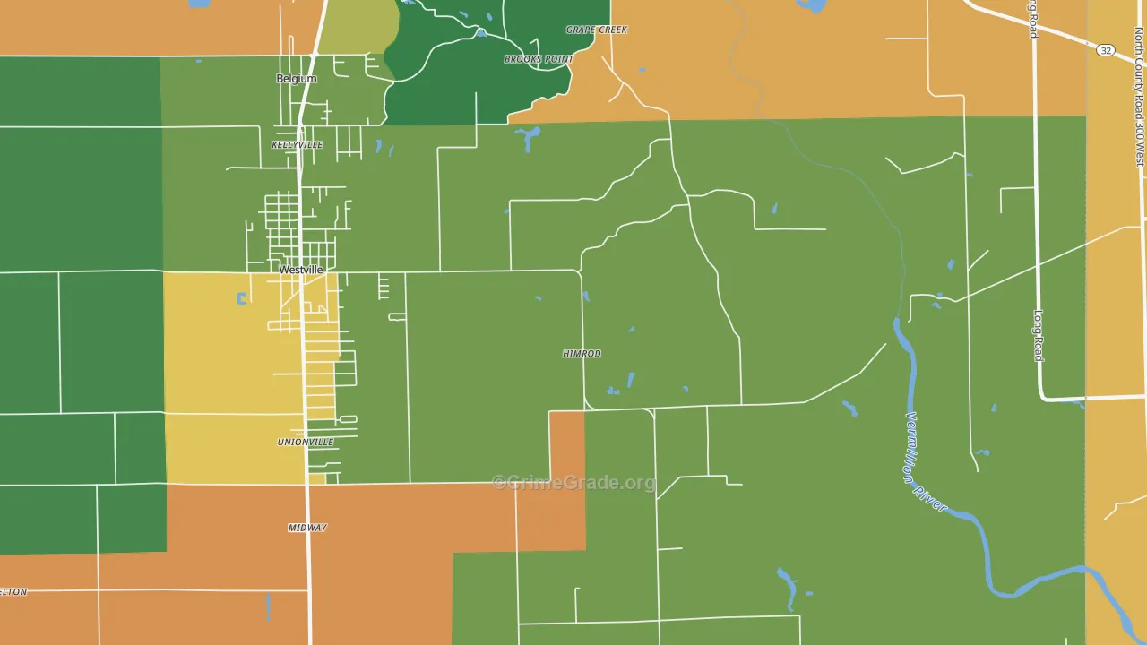 Himrod, IL Map of Burglary Rates