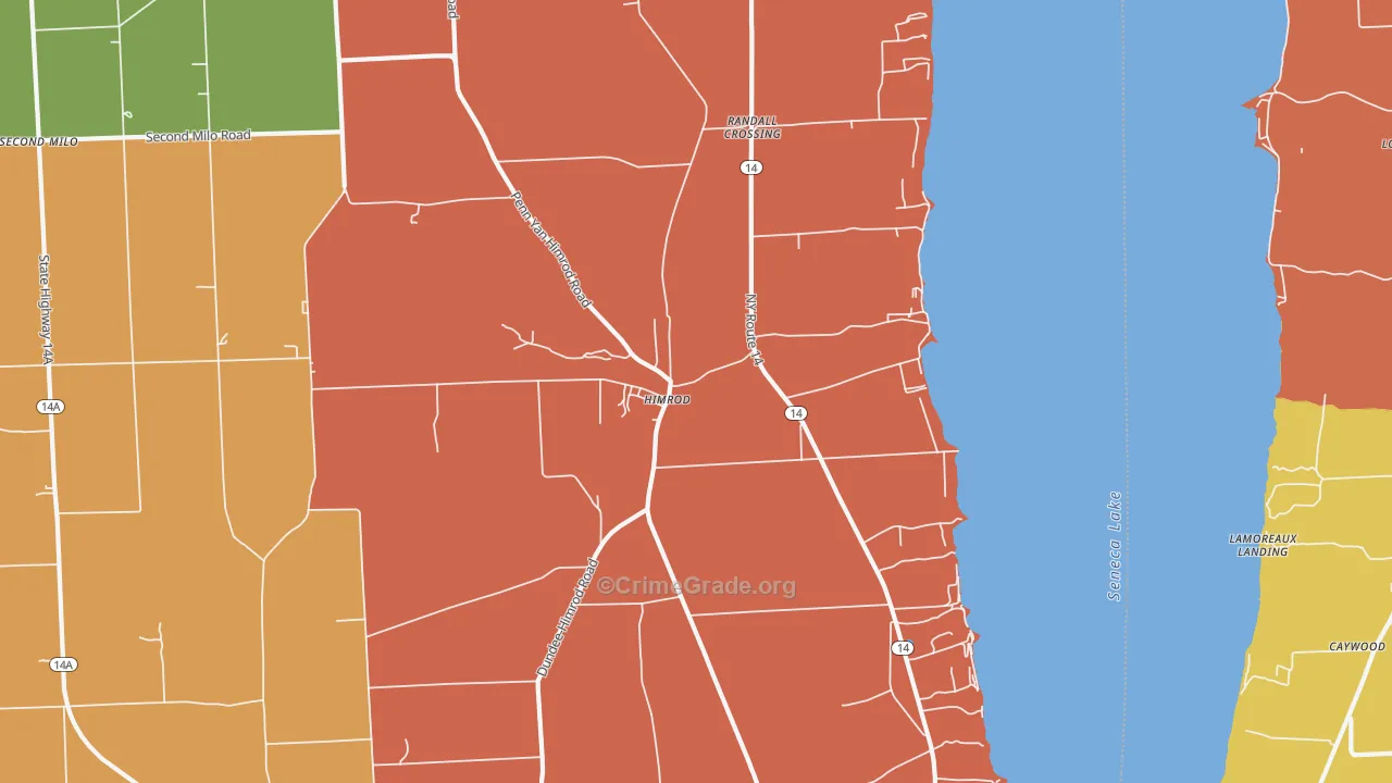 Himrod, NY Map of Burglary Rates