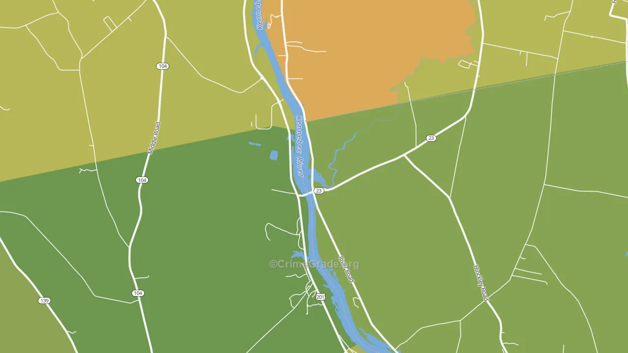 Hinckley, ME Map of Burglary Rates