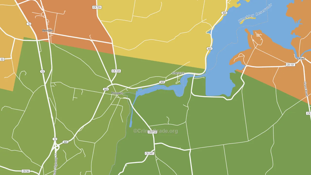 Hinckley, NY Map of Burglary Rates