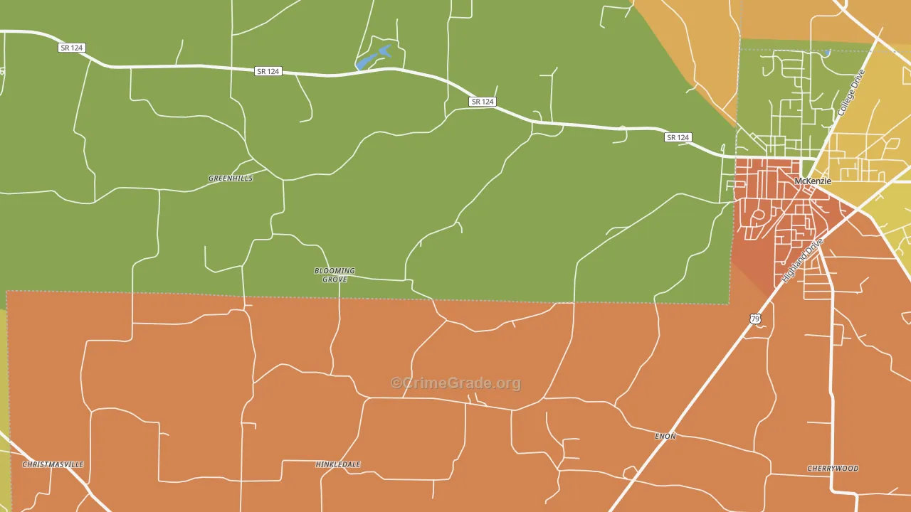 Hinkledale, TN Map of Burglary Rates