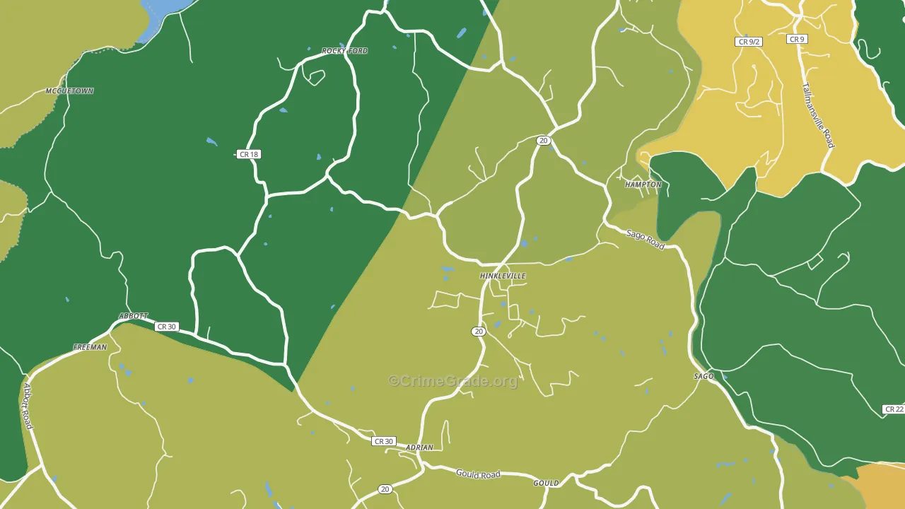 Hinkleville, WV Map of Burglary Rates