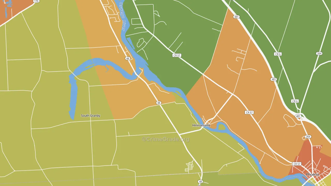 Hinmansville, NY Map of Burglary Rates