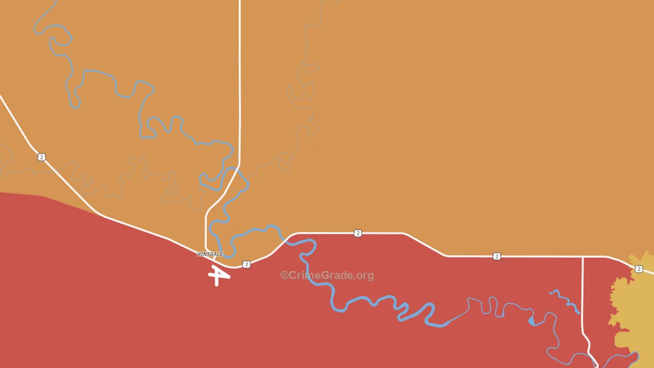 Hinsdale, MT Map of Burglary Rates