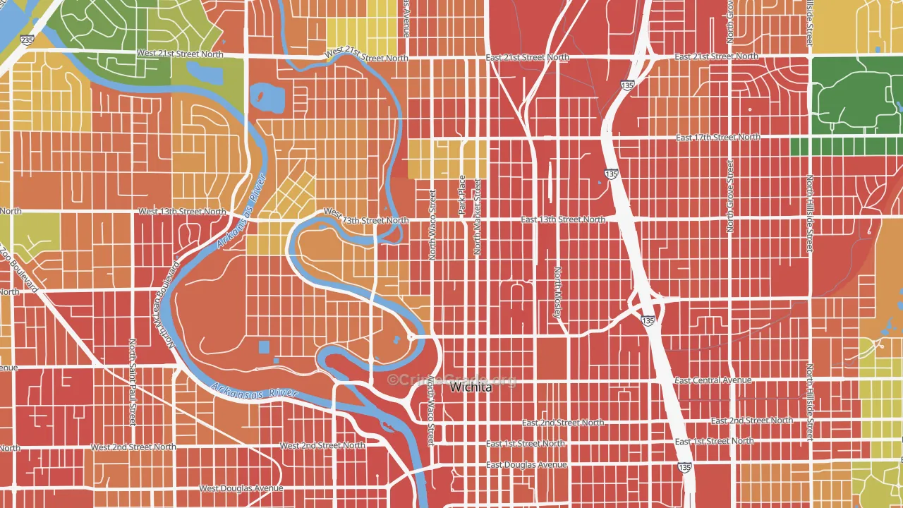 Historic Midtown, Wichita, KS Map of Burglary Rates