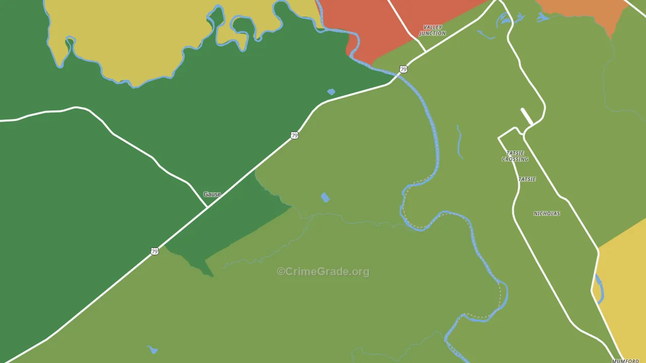 Hix, TX Map of Burglary Rates