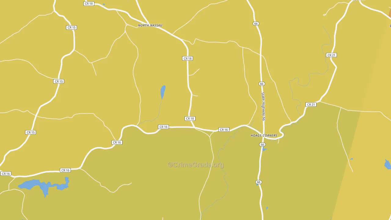 Hoag Corners, NY Map of Burglary Rates