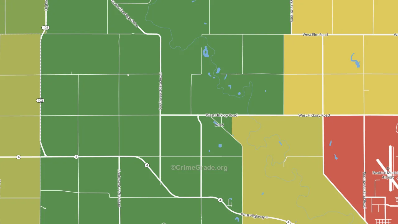 Hoag, NE Map of Burglary Rates