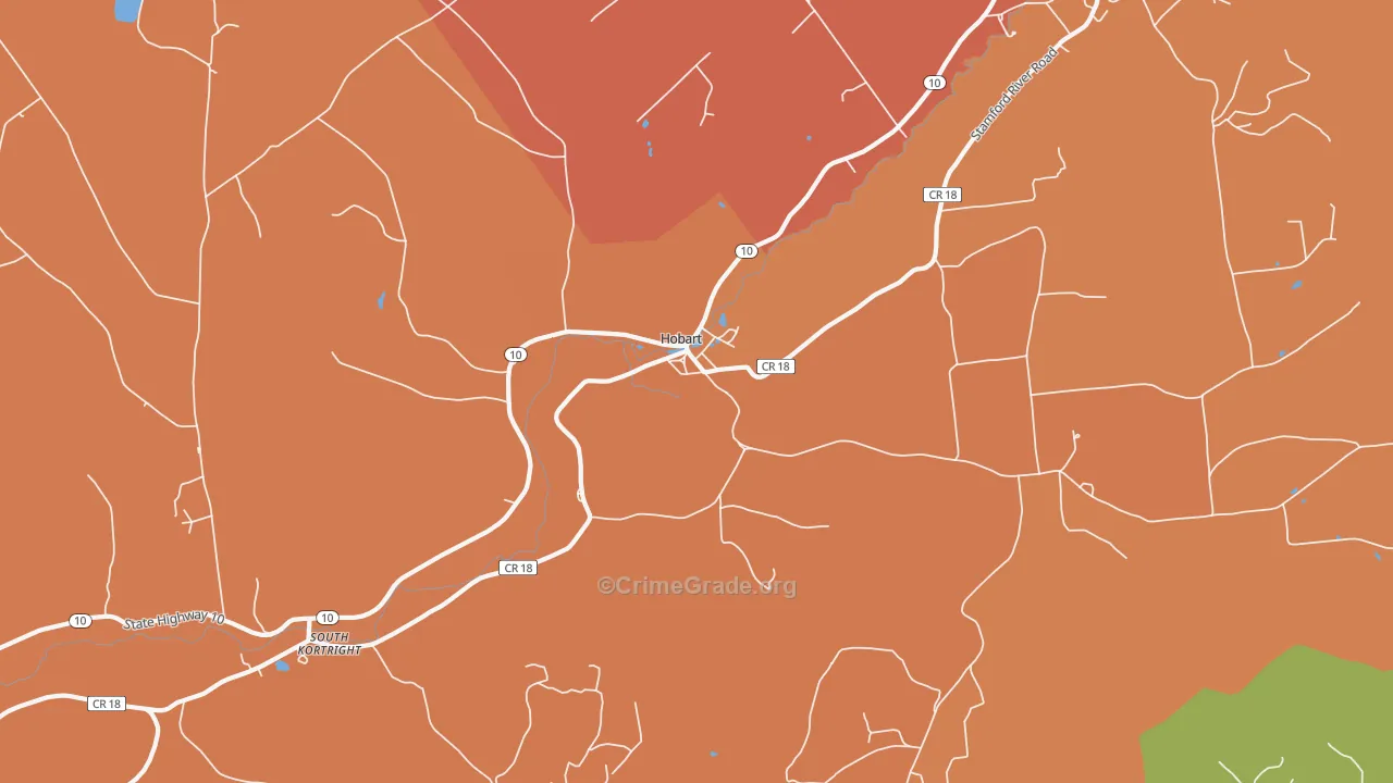 Hobart, NY Map of Burglary Rates