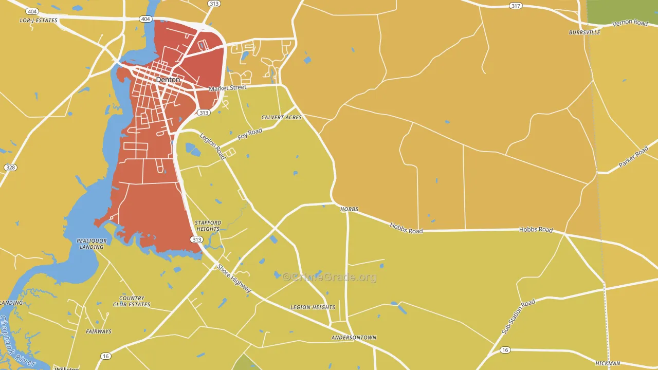 Hobbs, MD Map of Burglary Rates