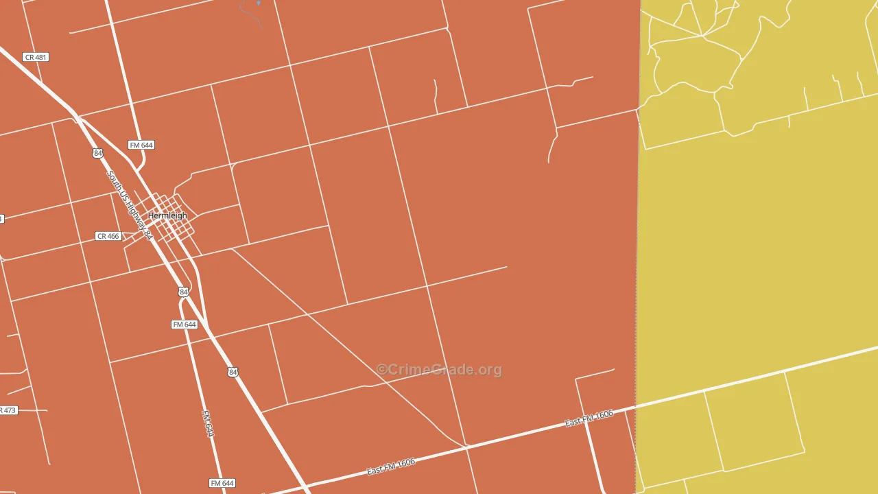 Hobbs, TX Map of Burglary Rates