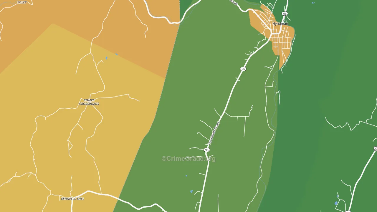 Hoblitzell, PA Map of Burglary Rates