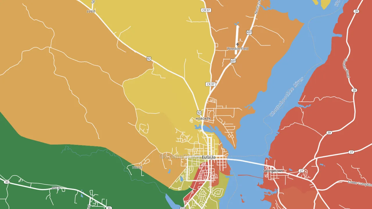 Hoboken, AL Map of Burglary Rates