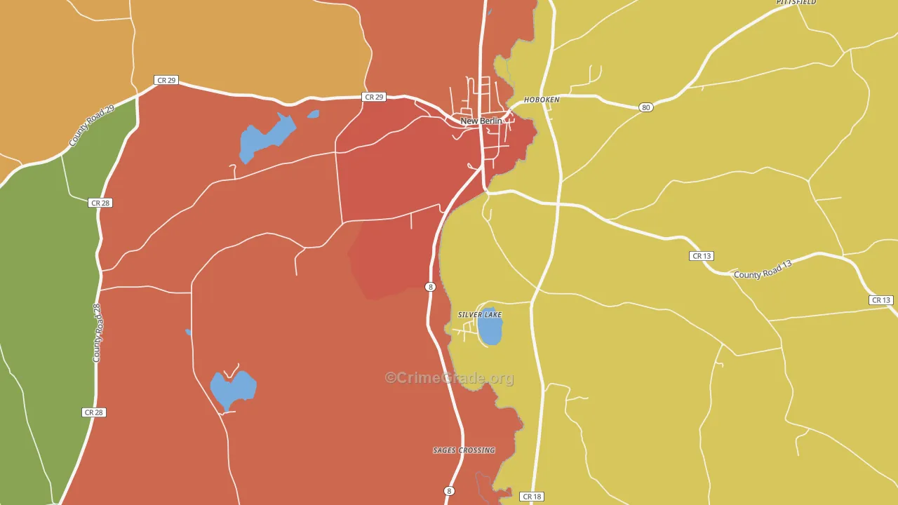 Hoboken, NY Map of Burglary Rates