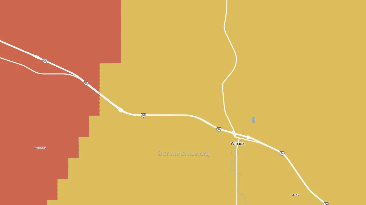 Hodges, MT Map of Burglary Rates