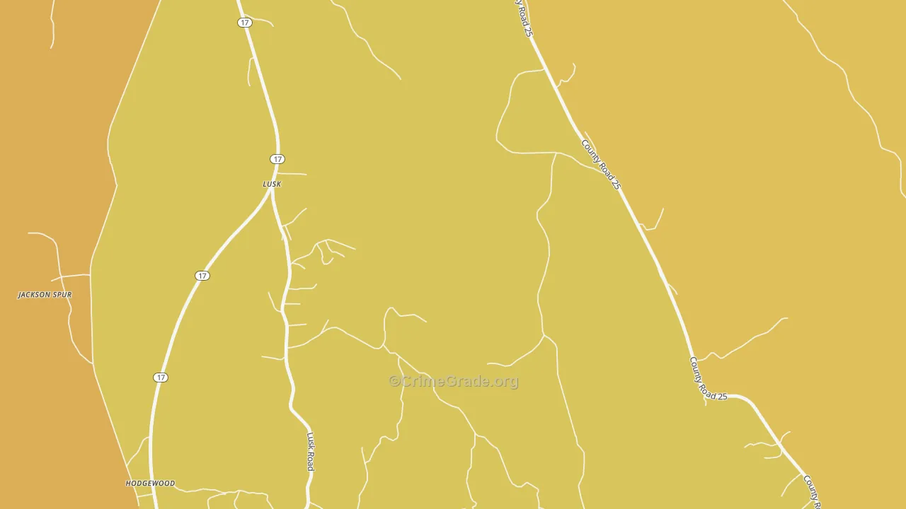 Hodgewood, AL Map of Burglary Rates
