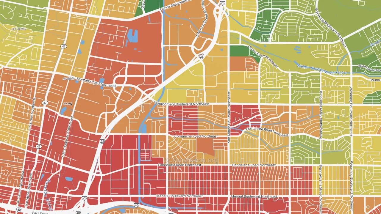 Hodgin, Albuquerque, NM Map of Burglary Rates
