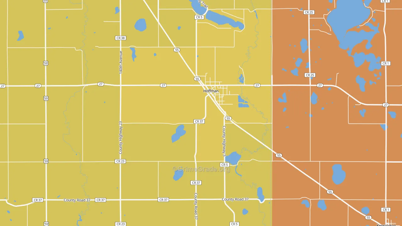 Hoffman, MN Map of Burglary Rates