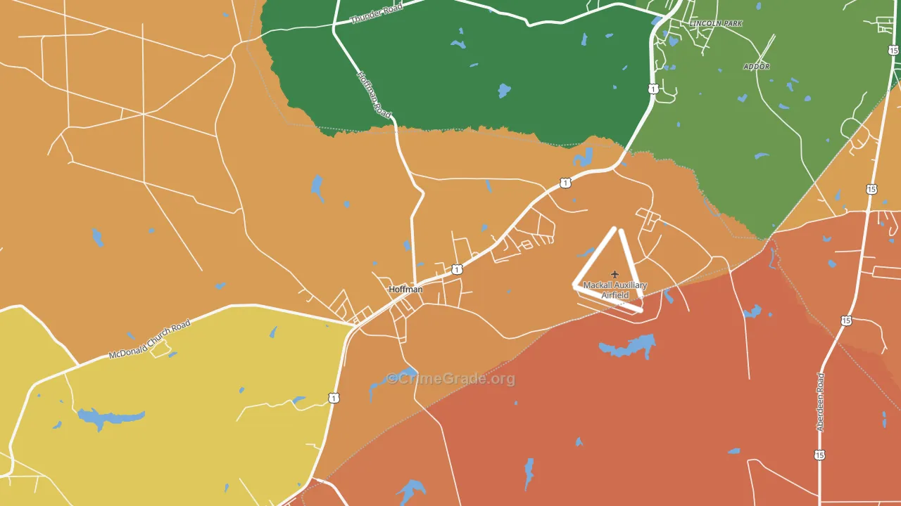 Hoffman, NC Map of Burglary Rates